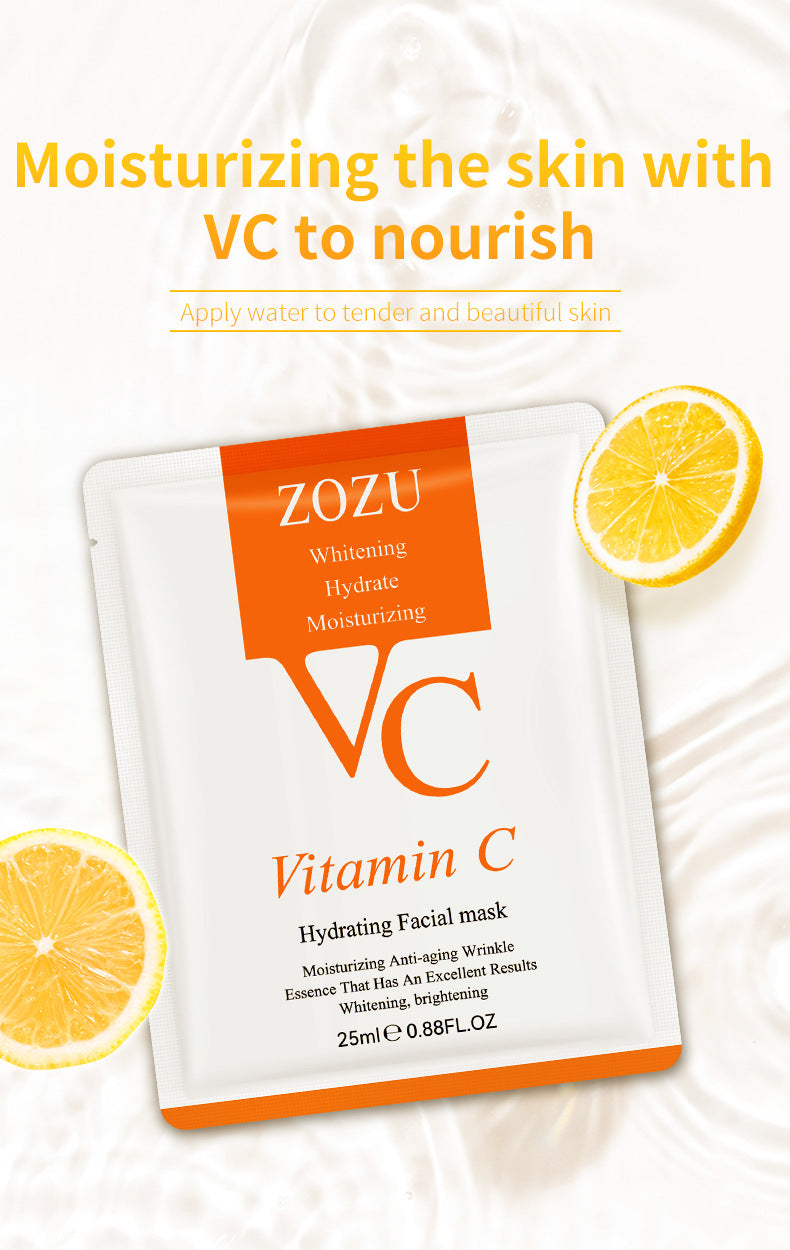 VC Facial Mask ZOZU Vitamin C Hydrating Moisturizing and Nourishing  foreign trade skincare products live wholesale