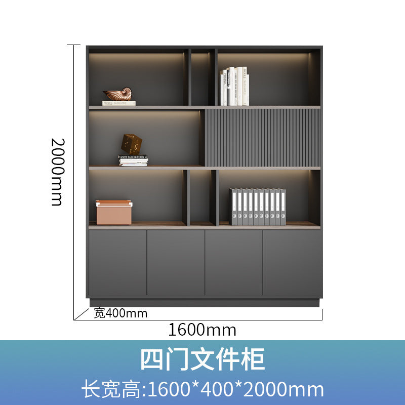 Office Bookshelf Boss Background Cabinet File Cabinet Wooden Document Cabinet Storage Cabinet Wall-Mounted Floor Cabinet