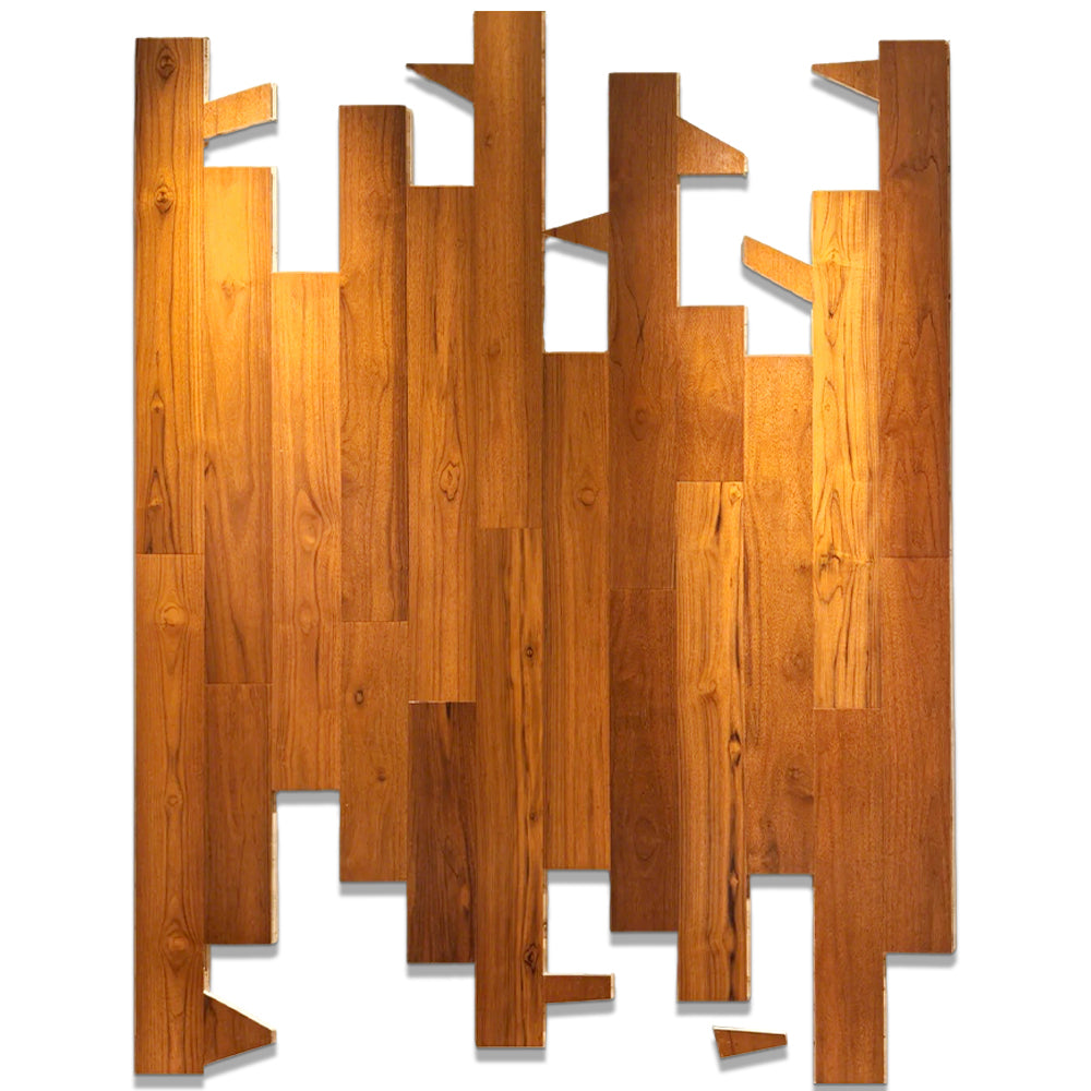 18mm Multi-Layer Engineered Teak Flooring Customizable Hardwood Panels UV Coated Waterproof Anti-Slip Exterior