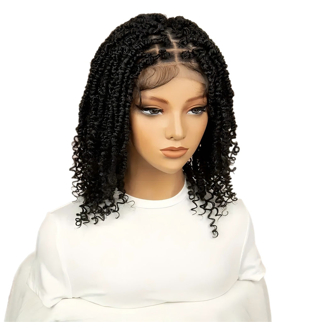 European and American Cross-Border African Small Curly Hair Women's Curly Hair Headband High-Temperature Fiber Short Curly Full Lace Full Wig