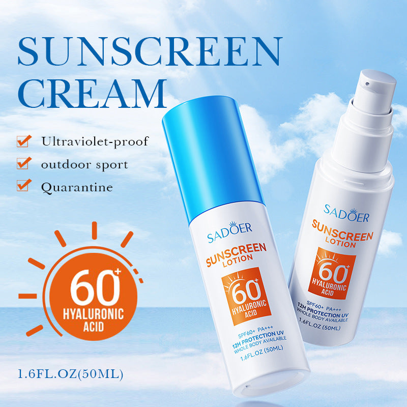 Hyaluronic Acid Sunscreen SADOER Uv Protection SPF60+Isolation Sunscreen Lotion Cross-Border Wholesale