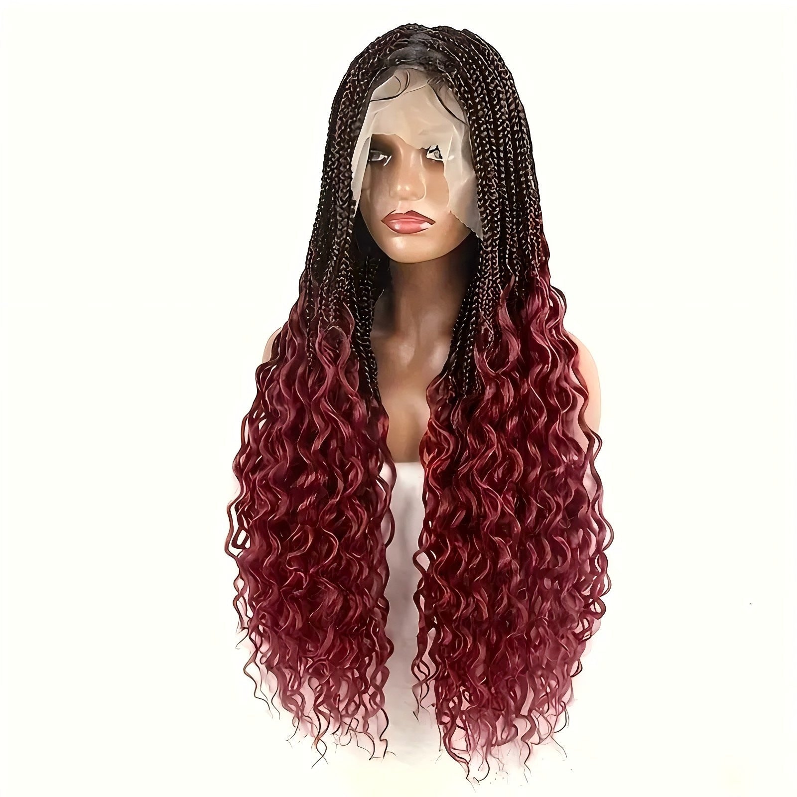 European and American Cross-Border Full Lace Three-Strand Braid Wig Synthetic Fiber Machine-Made Wig for Women Long Curly Hair
