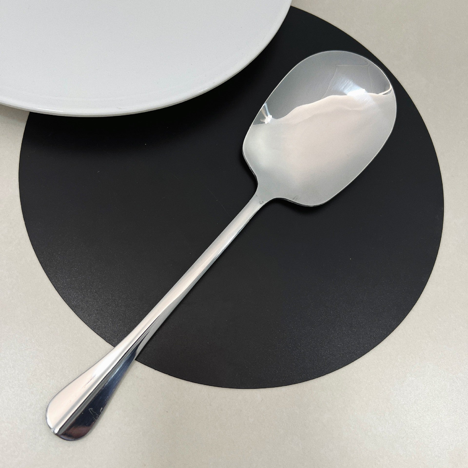 Hotel Stainless Steel Serving Spoon Restaurant Large Serving Spoon Soup Spoon Service Spoon Large Spoon Thickened Canteen Public Spoon