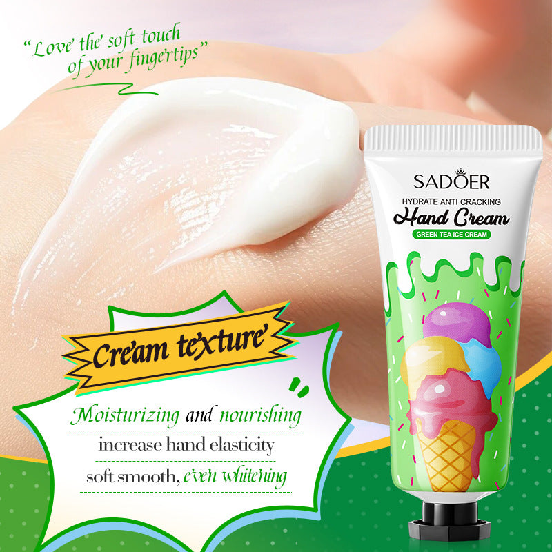 Green Tea Ice Cream Hydrating Hand Cream SADOER Autumn and winter hand cream cross-border foreign trade wholesale