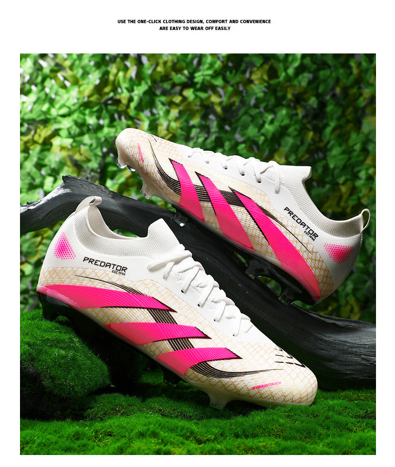 2025New Football Shoes for Men and Women, Youth Students, Fashionable and Comfortable, Long Spikes, Low-top, Factory Direct Sale