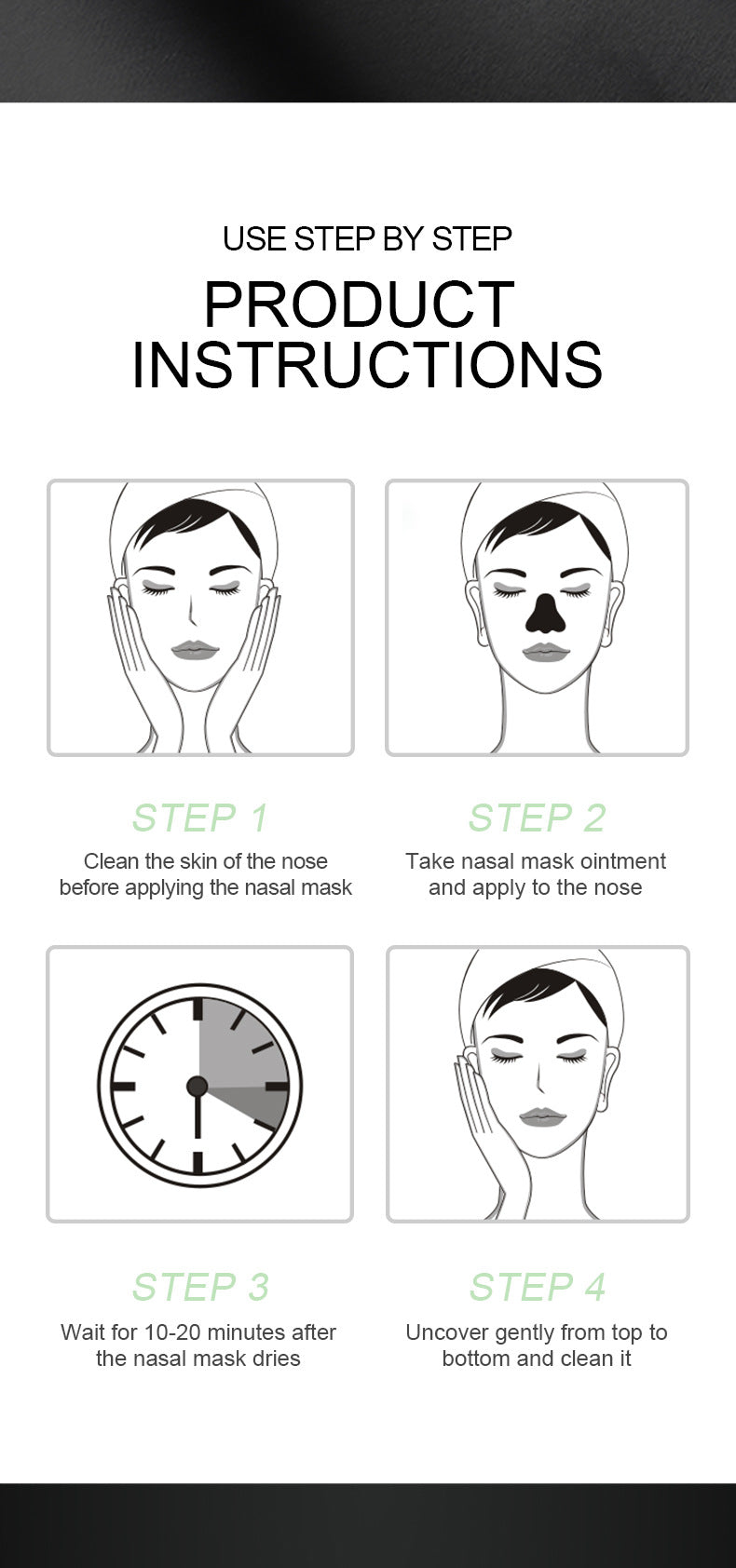 Full English Nose Strips Pack SADOER Bamboo Charcoal Blackhead Absorbing Nose Mask Patch T District Nursing  Foreign Trade Wholesale