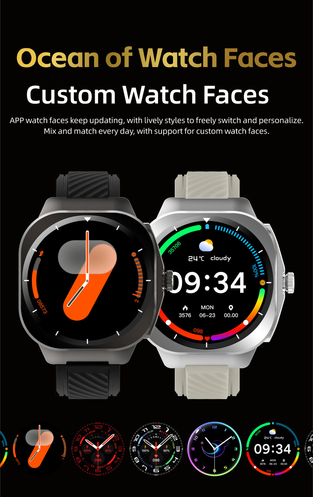 AIMB-Z19Smart Watch Bluetooth Call True Heart Rate Step Count Sleep Monitoring Hidden Earphones Sports Three-Proof