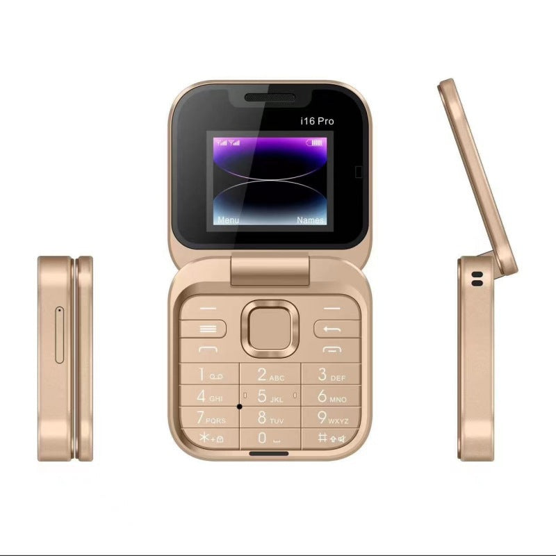 i16Pro Mobile Phone Foreign Language Folding Flip Button Phone Multi-Language