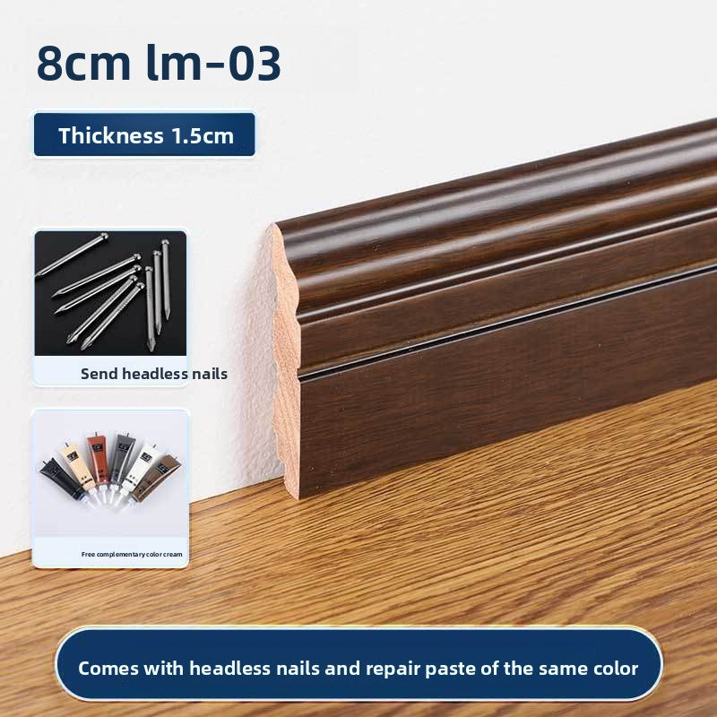8Premium Solid Wood Skirting Board, Ultra-thin Corner Trim for the Whole House, Light Luxury Flat Baseboard
