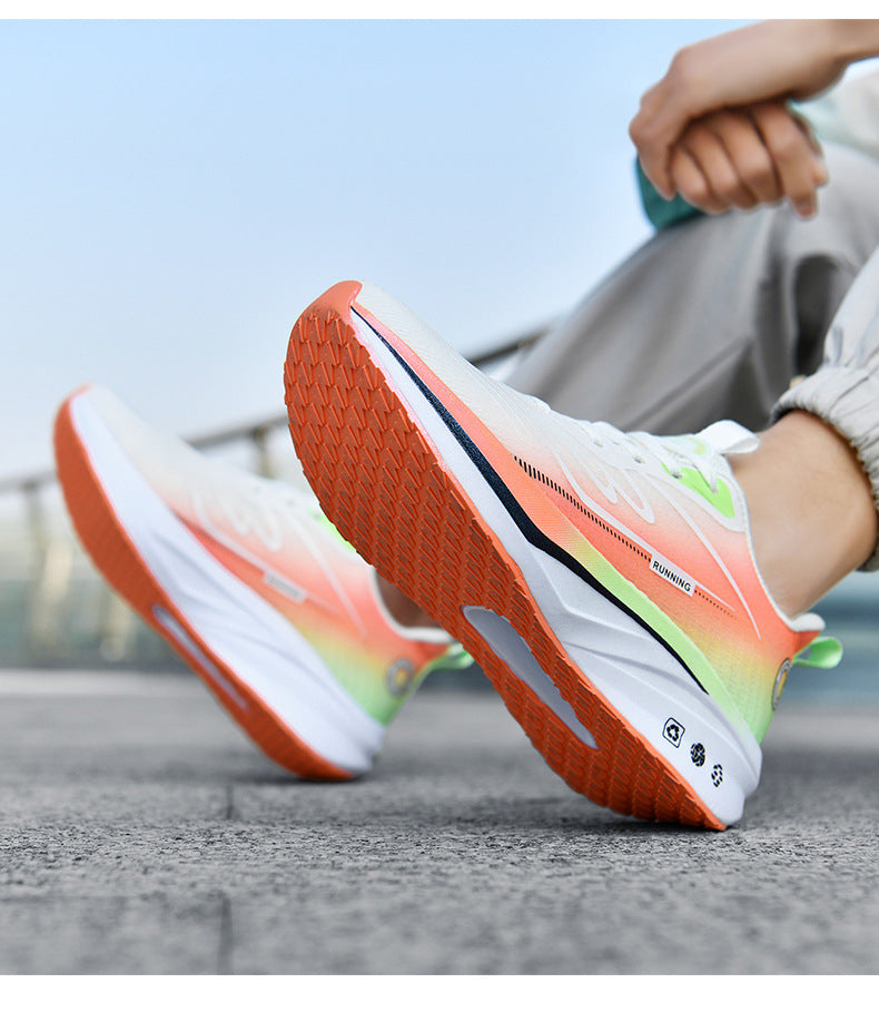 Spring New Ultra-Light Carbon Plate Sports Shoes Large Size Shock Absorption Breathable Running Shoes Racing Sports Soft Sole Men's Shoes