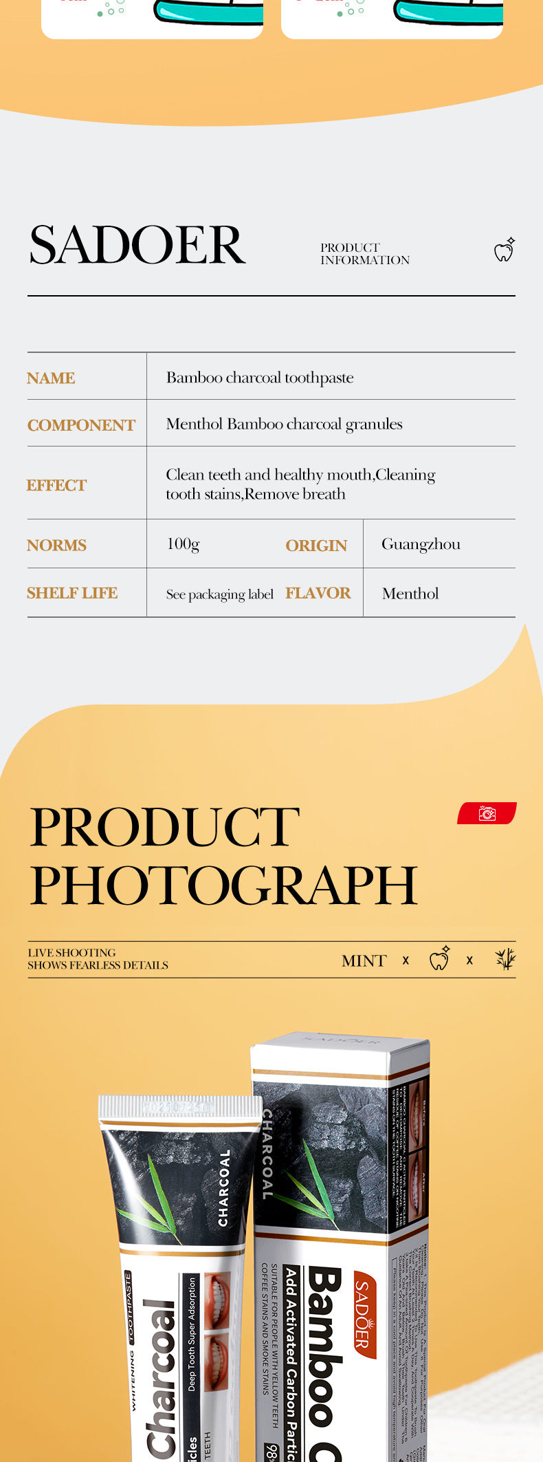 Distribution Combination Toothpaste SADOER Clean teeth fresh oral care cross-border wholesale