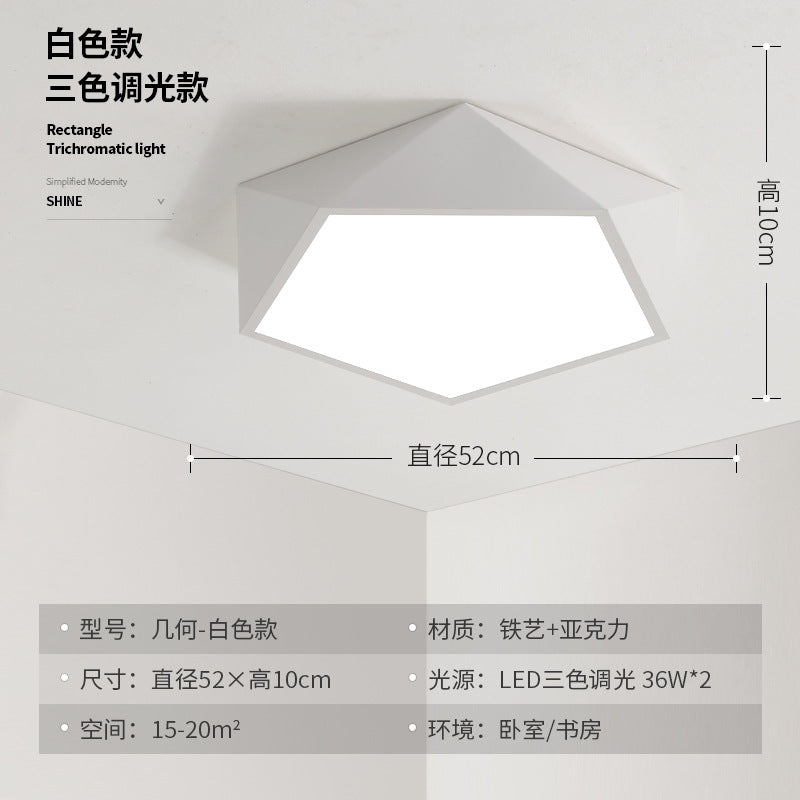 New Bedroom Lamp Simple Fashion Children's Room Lighting Warm Romantic Living Room Decor Creative LED Ceiling Lamp