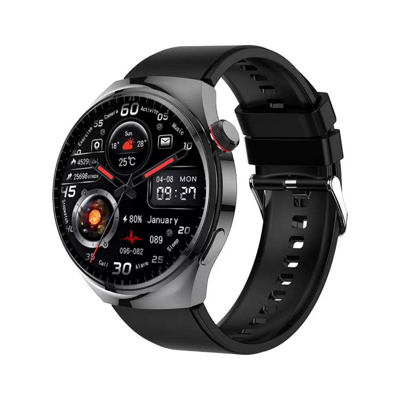 gt4pro Round Screen Smart Watch Bluetooth Call Waterproof Heart Rate Blood Oxygen Monitoring Step Counter Smart Watch