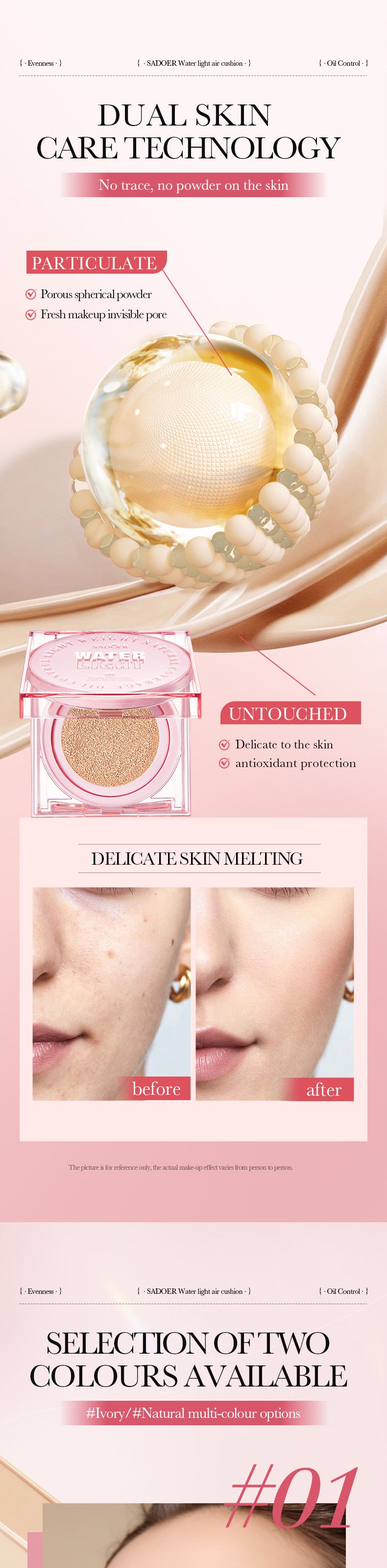 Makeup SADOER Hydrating Cushion Concealer Contouring Brightening Skin Tone BB Wholesale Cross-Border Foreign Trade Frost