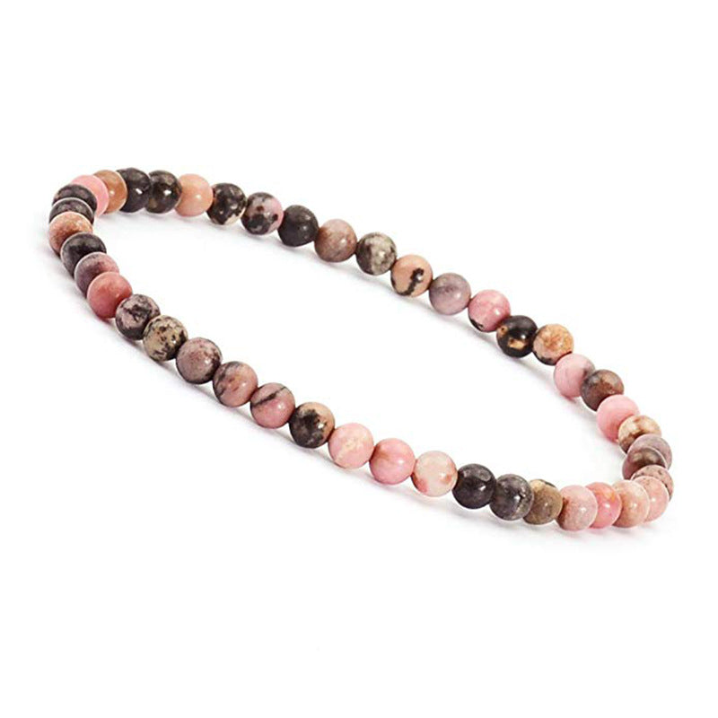 4mm Tiger Eye Stone Bracelet Small Natural Stone Striped Agate White Pine Beaded Moonstone Women's Bracelet