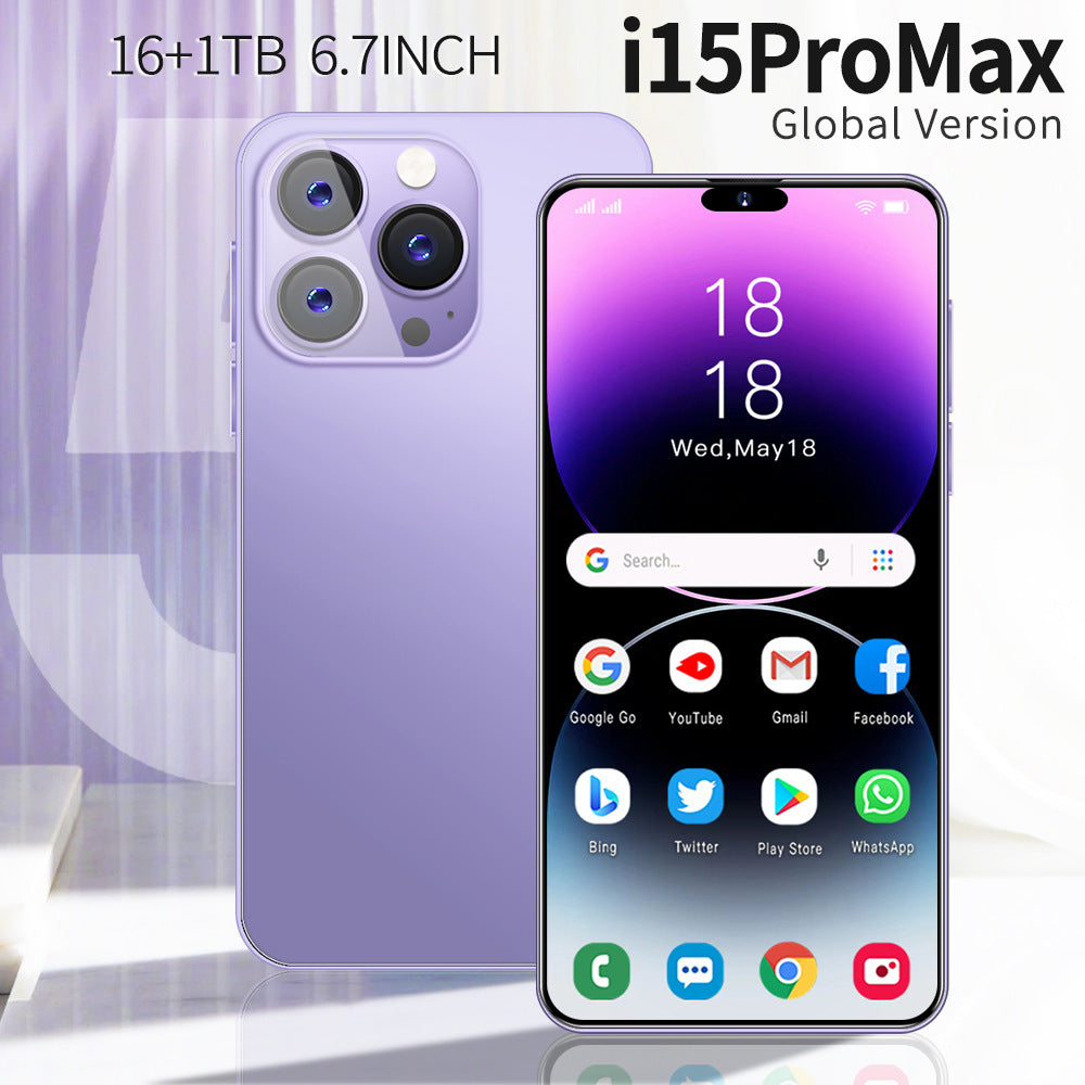 16+1T Smartphone i15ProMAX Hd6.8Large Screen In Stock New Wholesale Full Screen