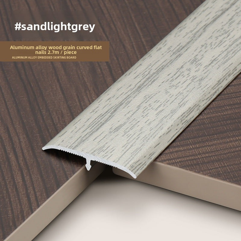 Aluminum alloy wood grain flooring trim edge strip t Door threshold edge trim strip, door seam trim strip, aluminum buckle strip
