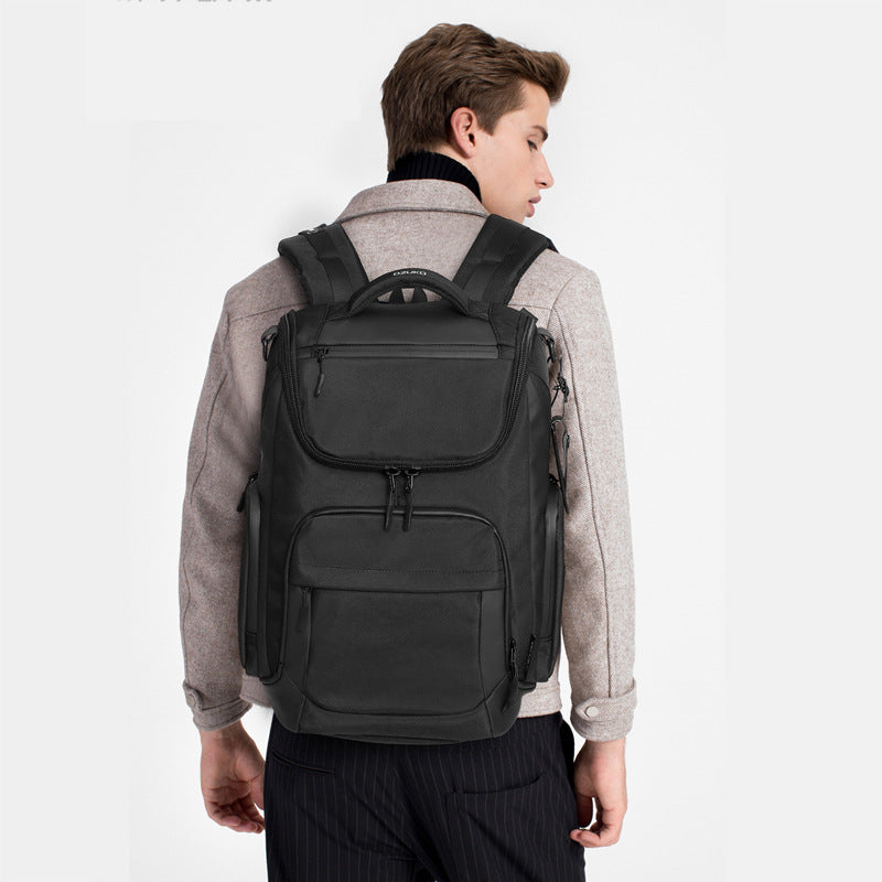 OZUKO Business Backpack Men's Commuting Large Capacity Computer Bag Travel Backpack High-end Waterproof School Bag