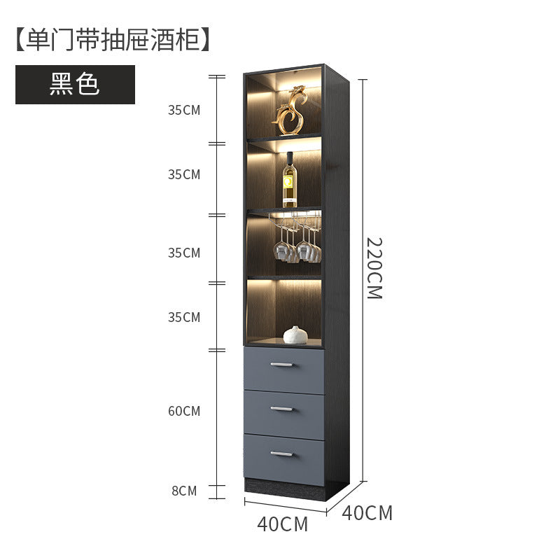 Apartment Wall-Mounted Sideboard Double-Door Wine Rack Storage Cabinet for Hotel Projects and Home Use LED Wine Cabinet