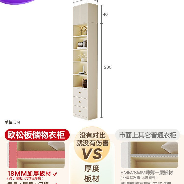 Modern Minimalist Sliding Door Wardrobe Corner Desk Integrated Combination Elevated Cabinet Top Master Bedroom Home Bedroom Wardrobe