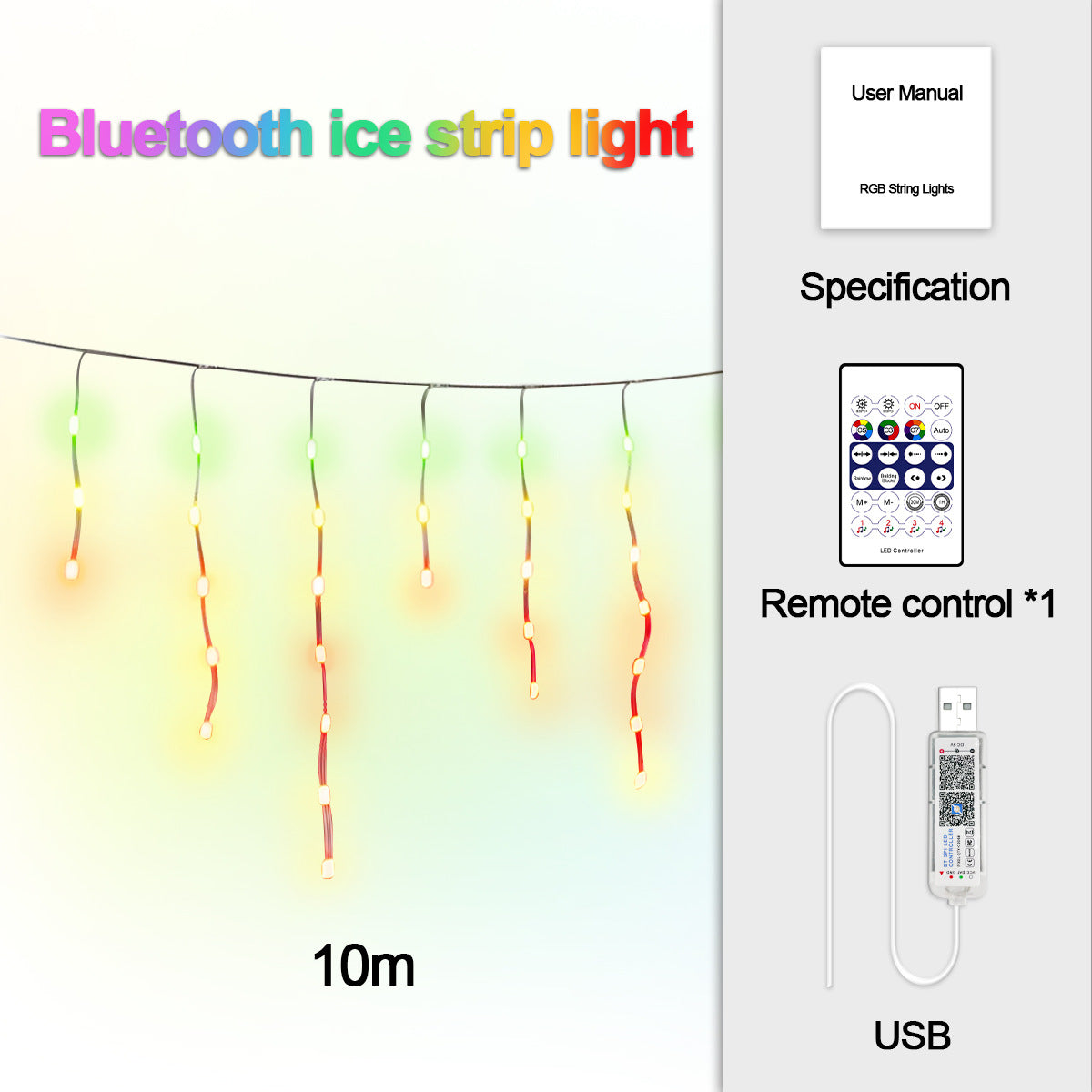 Bluetooth Icicle String Lights Icicle Lights Outdoor Eave Lights Waterfall Eave Lights Waterproof Eave Lights led Atmosphere Light String