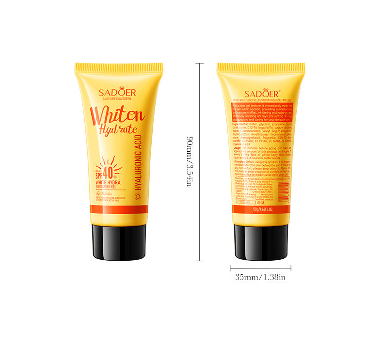 Sunscreen Gel SADOER Water Whitening Anti Light Old Exfoliating Sunscreen Cross-Border Foreign Trade Wholesale