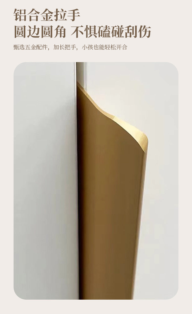 Cream Style Solid Wood Wardrobe Modern Simple Bedroom Storage Cabinet One Door to Ceiling Economical Small Apartment Home Large Wardrobe