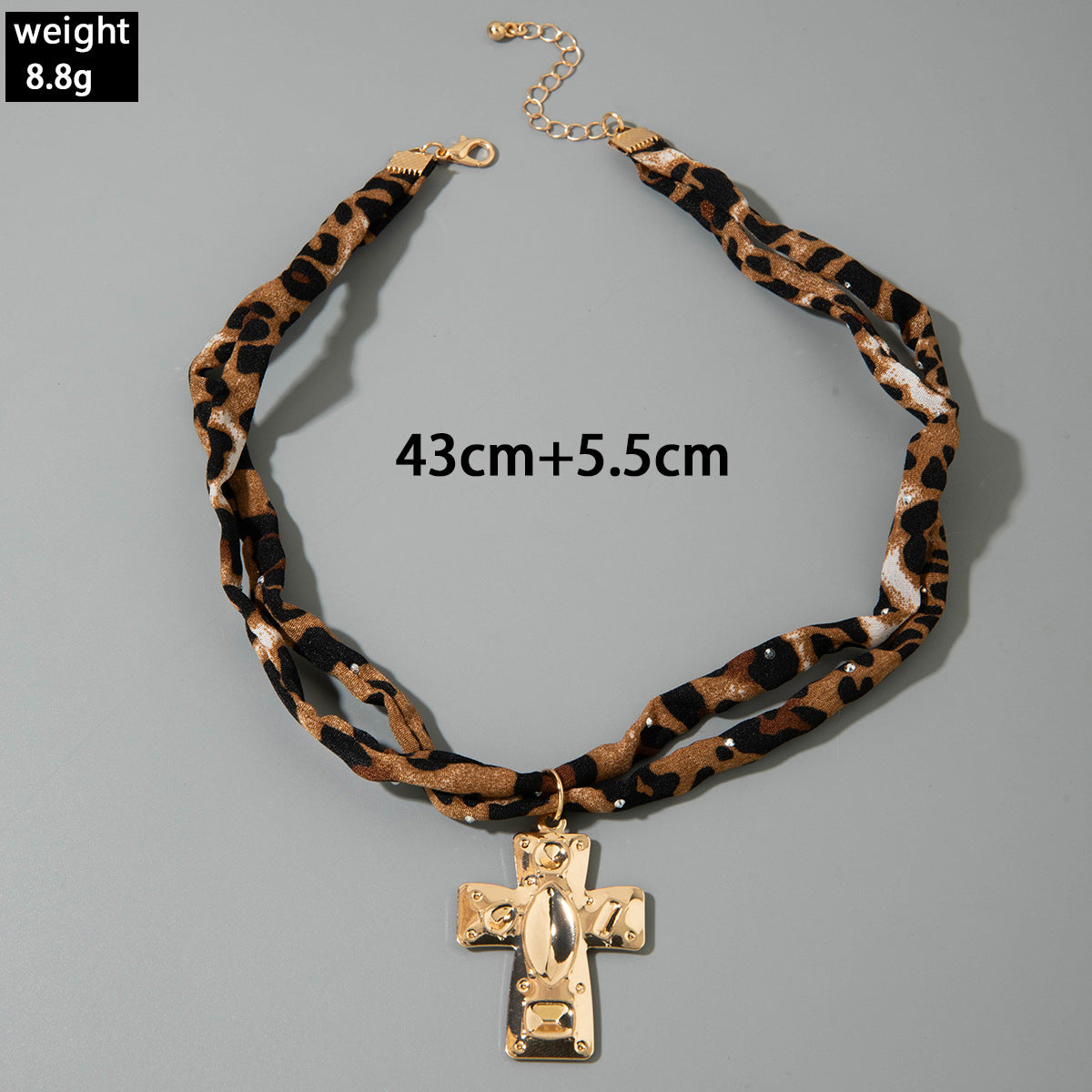 European and American Style Ocean-themed Cross Conch Starfish Pendant Leopard Print Exaggerated Necklace Collarbone Chain Jewelry