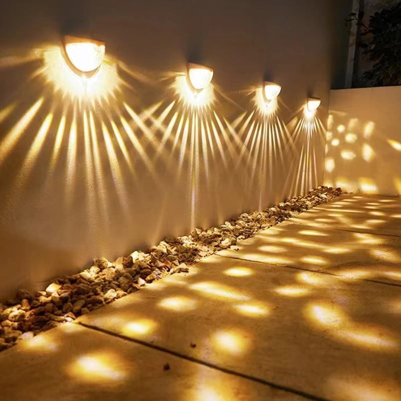 Solar Fence Light Semi-circular Step Light6LED Garden Balcony Wall Lamp Fence Courtyard Decorative Wall Lamp Outdoor