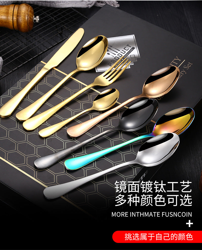1010Stainless Steel Tableware Hotel Restaurant Knife Fork Spoon Set Western Steak Knife Fork24Set