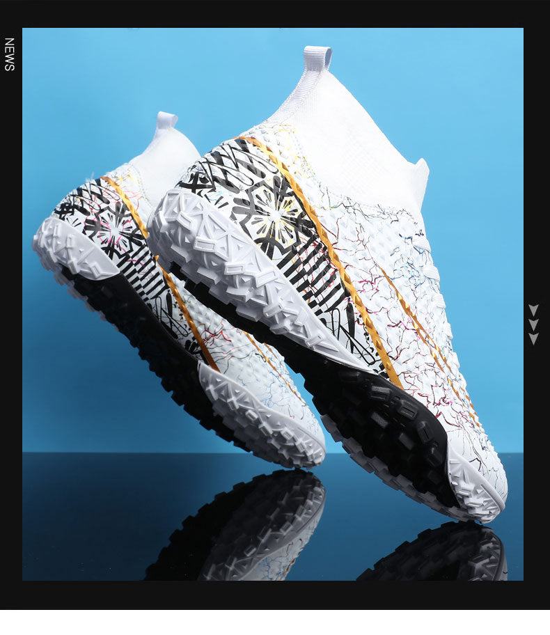 New high-top soccer shoes for men and women AG Spike TF Broken Nail Youth Student Grassland Competition Training Shoes