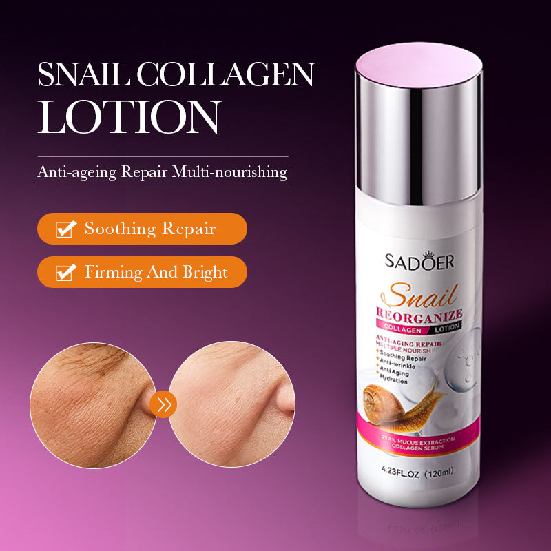 Snail Lotion120ml SADOER Collagen Moisturizing Body Lotion Cross-Border Wholesale