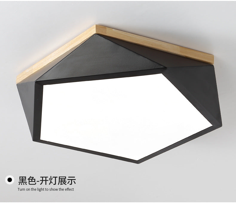 Creative Geometric Ceiling Light led Bedroom Lamp Nordic Creative Boys Girls Children's Room Lamp Iron Art Living Room Lamp