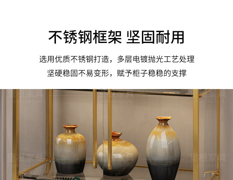 Simple Wine Cabinet Wall-Mounted Living Room Modern Simple Glass Storage Cabinet Home Storage Cabinet Light Luxury High-End Display Cabinet