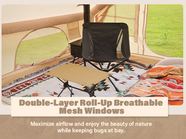 6.3㎡Inflatable Tent Outdoor Camping Oxford Cloth Light Luxury Family Camping Small House Camp Tent3-4People