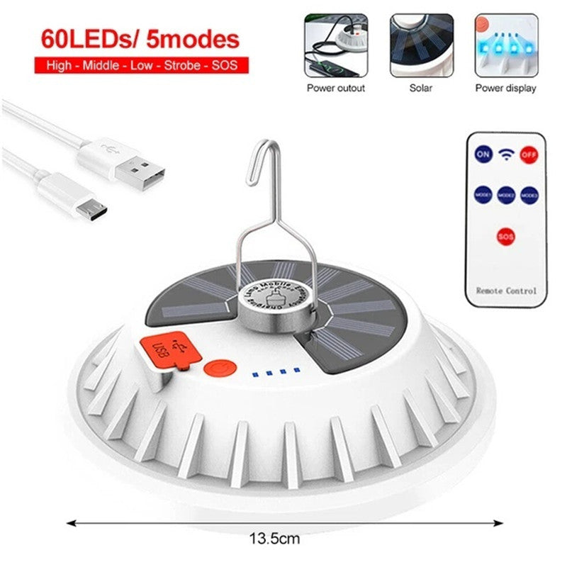 Outdoor LED Tent Light Camping Light with Remote Control Three-Leaf Bulb Emergency Light for Home Power Outage