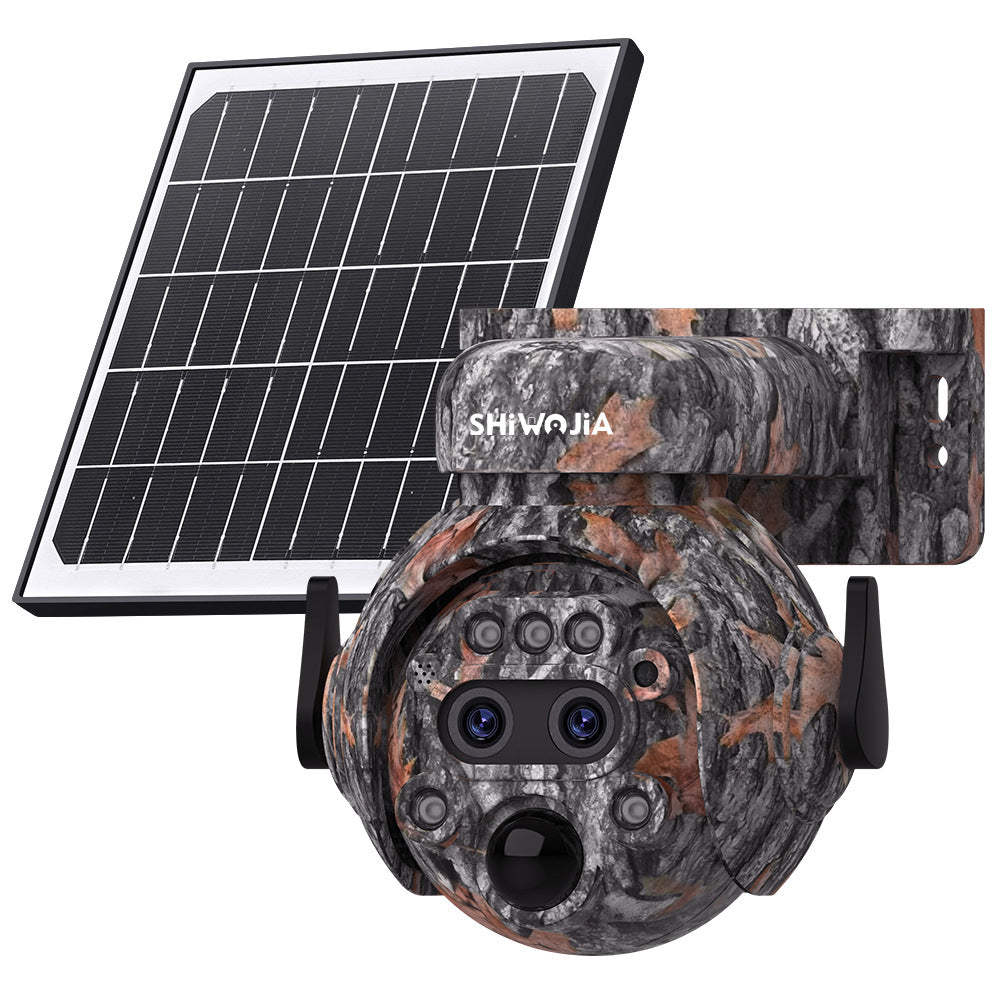 Camouflage122x Zoom Solar Camera Outdoor Forest4G Binocular HD AI Full Color Night Vision Surveillance