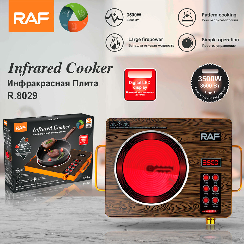 RAF European Standard Electric Ceramic Stove Household Multi-Functional High-Power Stir-Fry Hot Pot Light Wave Induction Cooker Countertop Electric Stove