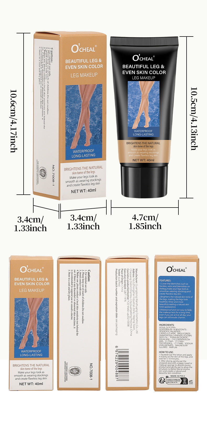 Makeup European and American Concealer Leg Cream Waterproof Even Skin Tone Tanning Cream Stocking Cream Leg Care Moisturizer