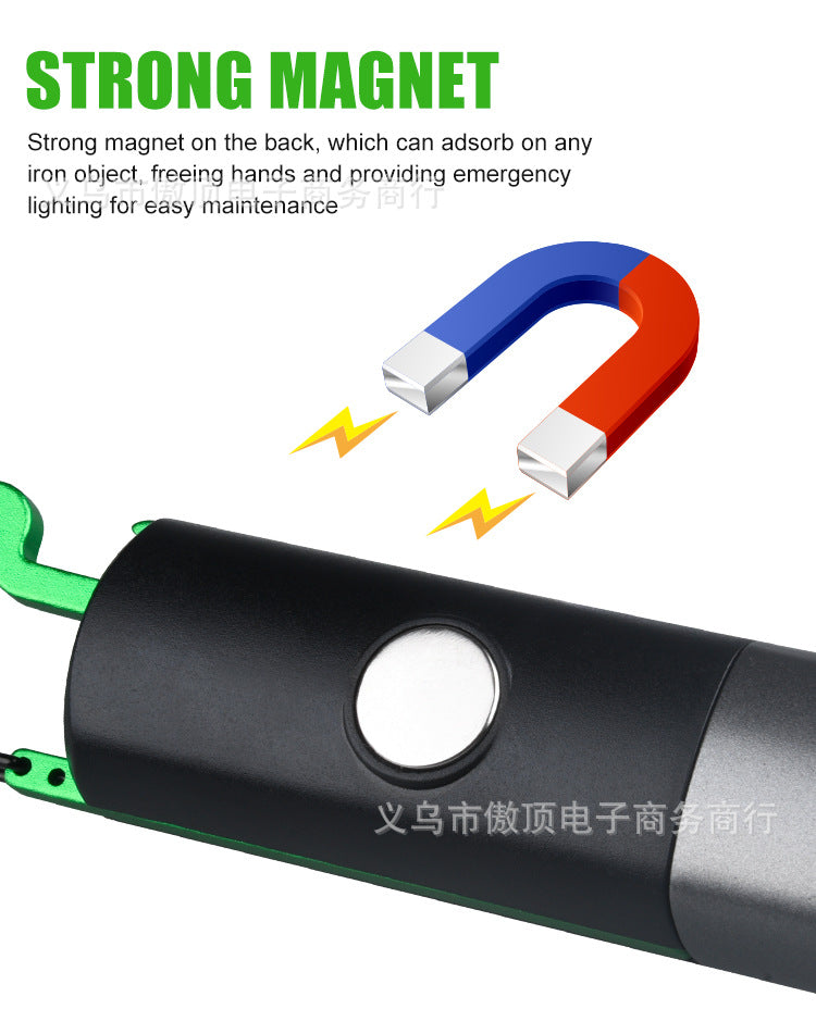 Multifunctional Flashlight Portable Keychain Magnetic Suction Light USB Rechargeable Lighting Work Light LED Sidelight