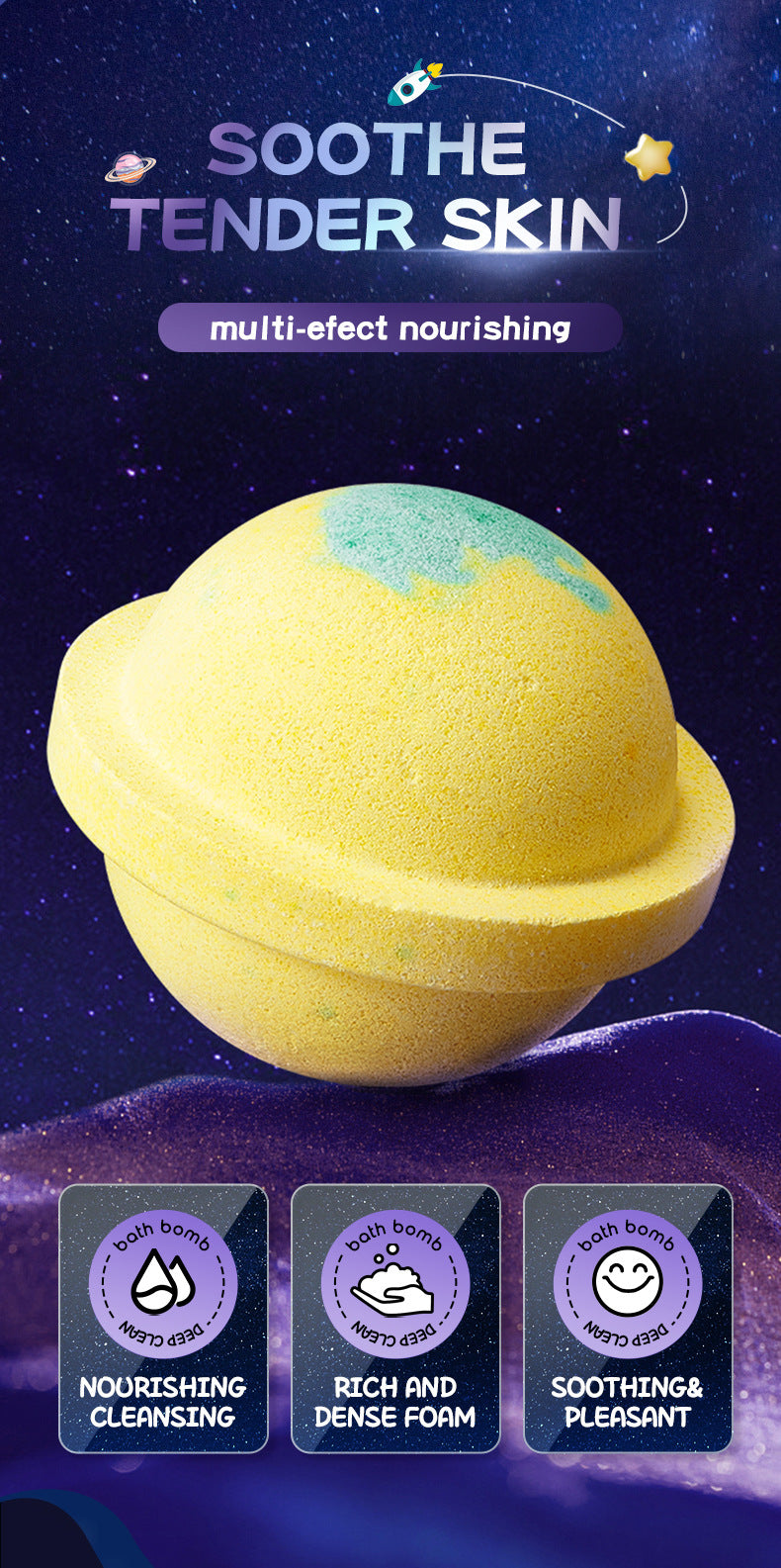 Full English Planet Bath Salt Ball120g SADOER Clean Fragrance Bath Ball  Wholesale