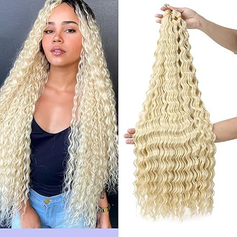 European and American Style Synthetic Hair Domestic Wig Crochet Hair Extensions Curly Hair Piece Deep Wave Bulk hair 30in120g