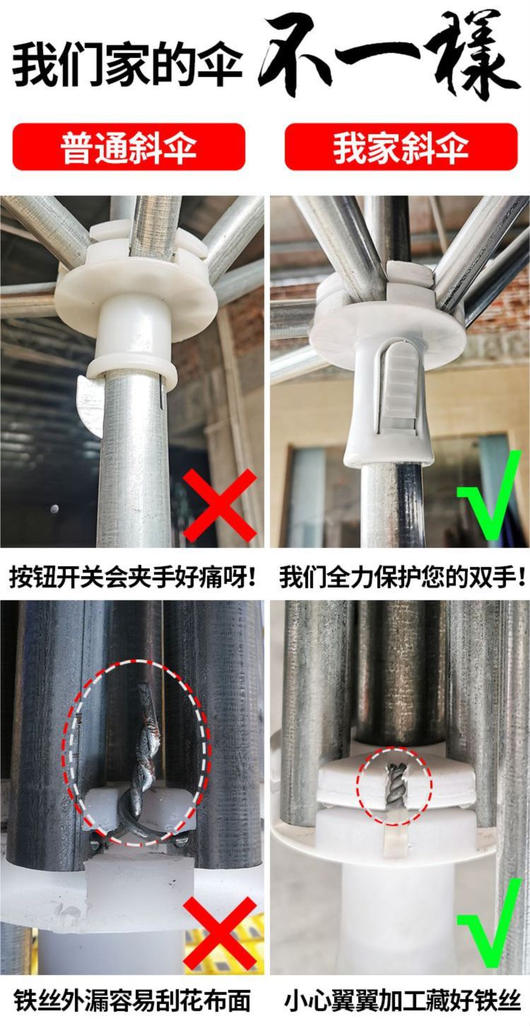 Sunshade Umbrella Shop Storefront Inclined Umbrella Outdoor Stall Large Umbrella Courtyard Folding Thickened Sunshade Canopy Large Long Umbrella