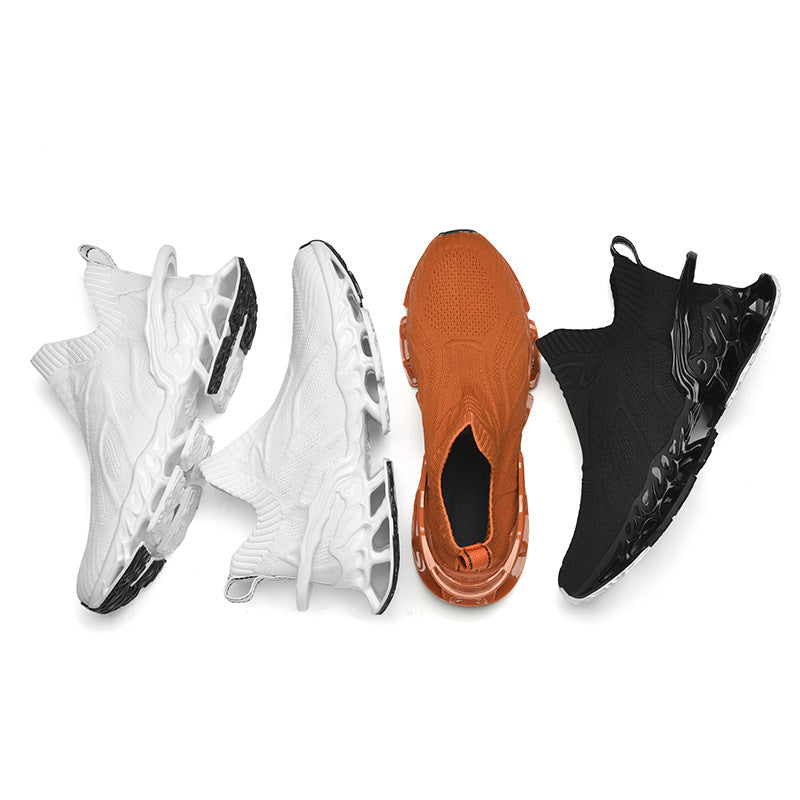 Summer Breathable Mesh Large Size Men's Shoes Trendy Mesh Shoes Men's Blade Running Shoes Sports Height-Increasing Flyknit Socks Trendy Shoes