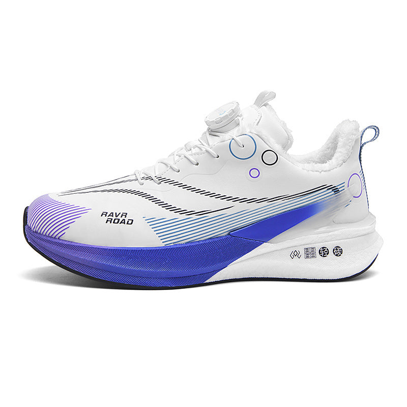 Red Rabbit8PRO Real Explosive Carbon Plate Youth Racing Leather Surface Fleece-Lined Warm Running Shoes for Men and Women with Rotating Buckle Sports Shoes