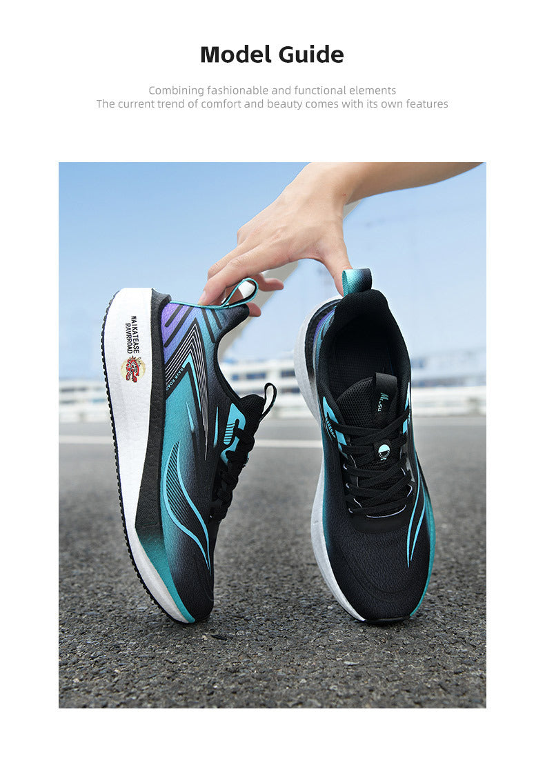 Summer Casual Men's Shoes Mesh Breathable Popcorn High Elastic Sports Shoes Men and Women Couple Shoes Sports Student Running Shoes