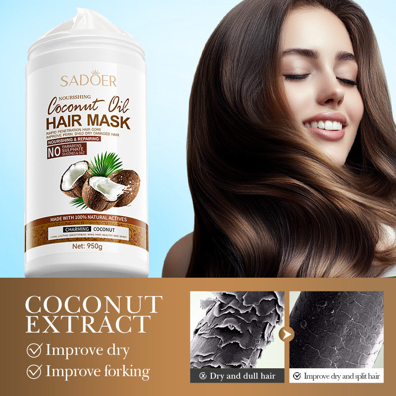 Full English Coconut Nourishing Hair Mask950g SADOER Smooth and Fluffy Hair Conditioner  Wholesale