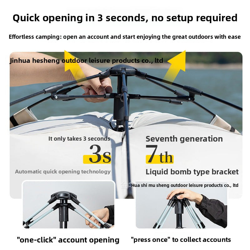 Outdoor Tent Fully Automatic Sunproof Windproof Quick Open Home Folding Waterproof Camping Picnic Tent