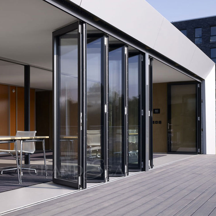 Exterior Accordion Kitchen Bi Fold Door Aluminum Glass Folding Doors for Veranda
