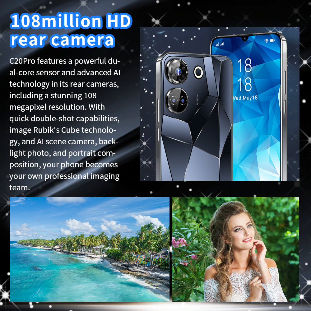 Mobile Phone C20Pro Smartphone16+1T Large Memory Dedicated7.3High Definition Screen Source Factory Wholesale